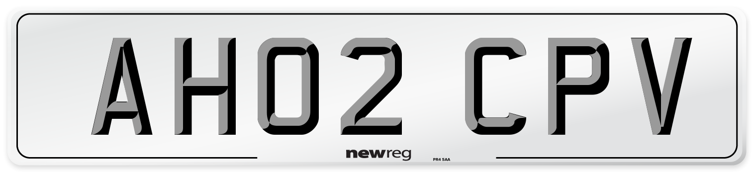 AH02 CPV Number Plate from New Reg